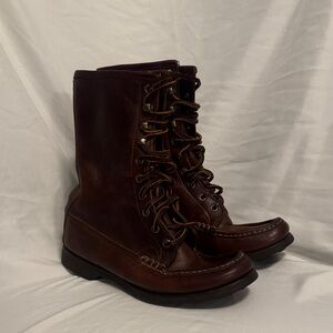 Polo Sport Ralph Lauren Brown Leather Lace-Up Boots